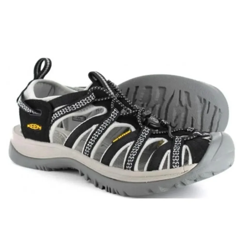 KEEN Whisper Closed Toe Waterproof Sandals Womens 8.5 Black Gray Hiking Sport
